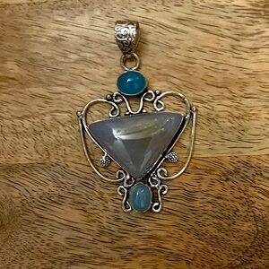 Blue Chalcedony Gemstone pendant